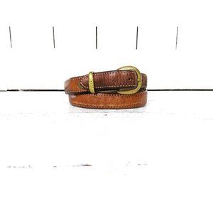 Vintage brown leather mens belt